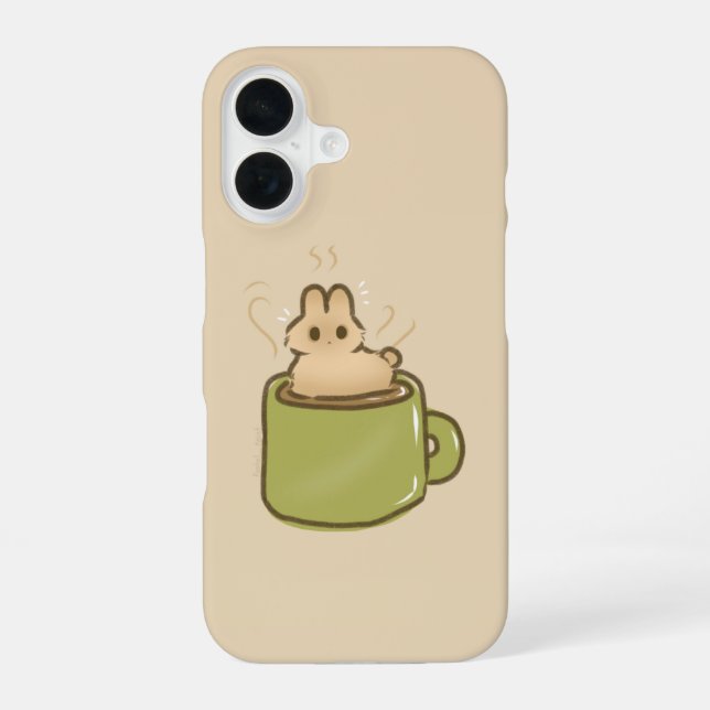 Coffee bunny iPhone 16 case (Back)