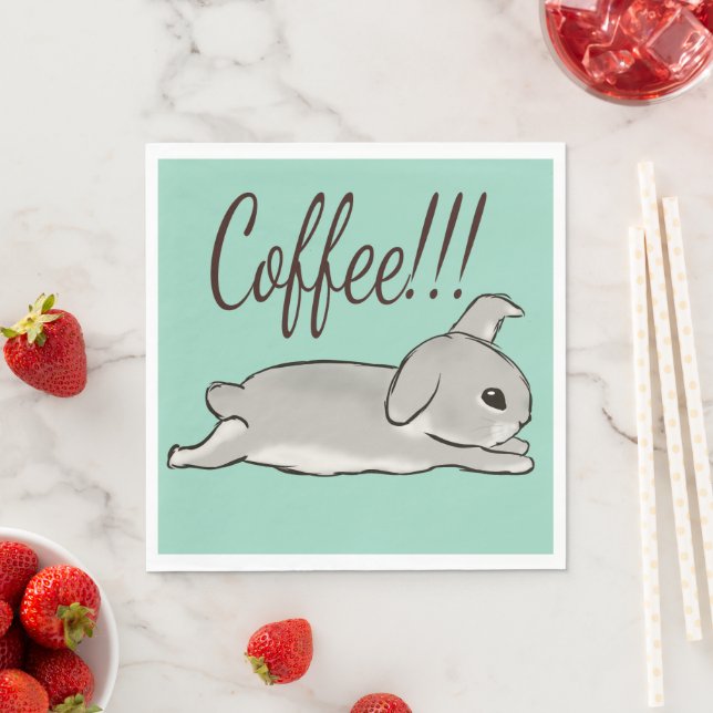 Coffee bunny  napkin (Insitu)