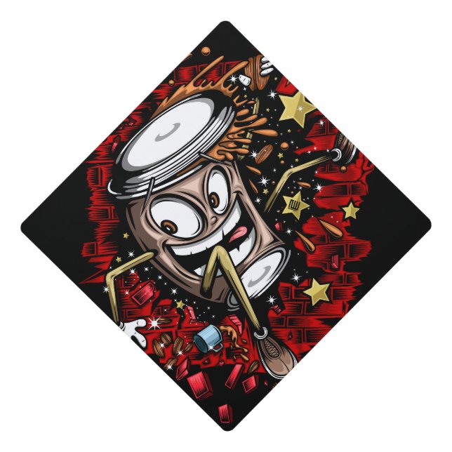 Coffee Burst Graduation Cap Topper (Front)