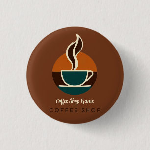 Coffee Business vintage cafe espresso shop 1 Inch Round Button