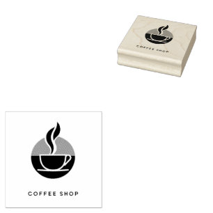 Coffee Business vintage cafe espresso  shop Rubber Stamp