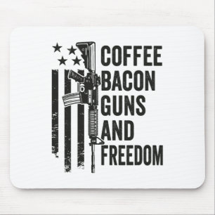 Coffee Bycon Guns And Freedom - Bbq Grill Drinking Mouse Pad
