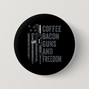 Coffee Bycon Guns And Freedom - Bbq Grill Pro Gun 2 Inch Round Button