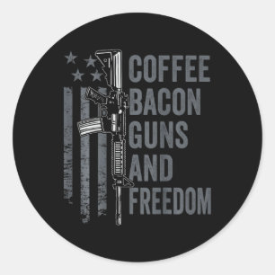 Coffee Bycon Guns And Freedom - Bbq Grill Pro Gun Classic Round Sticker