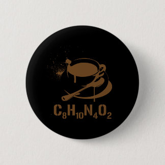 Coffee C8H10N4O2 2 Inch Round Button