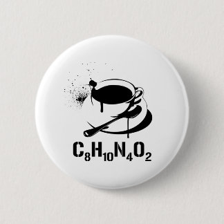 Coffee C8H10N4O2 2 Inch Round Button