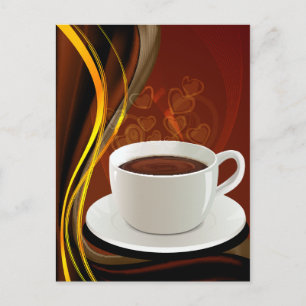 Coffee Cafe Art Postcard