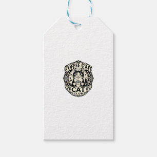 Coffee Cafe Cat Funny Cat Graphic - Coffee Cafe Ca Gift Tags