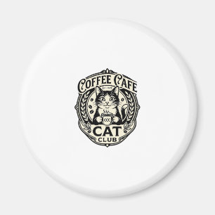 Coffee Cafe Cat Funny Cat Graphic - Coffee Cafe Ca Magnet