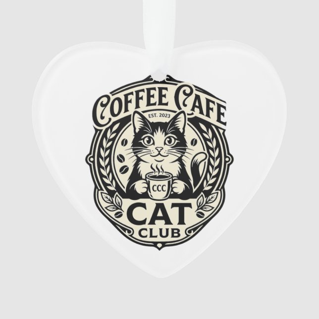 Coffee Cafe Cat Funny Cat Graphic - Coffee Cafe Ca Ornament (Front)