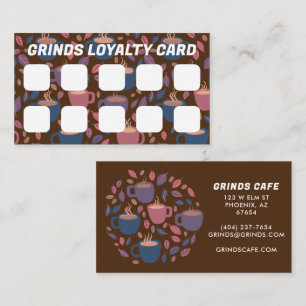 COFFEE CAFE Cute Logo Customer Loyalty Card 10