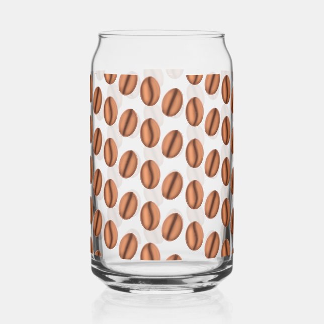 Coffee Caffeine Beans Can Glass (Front)