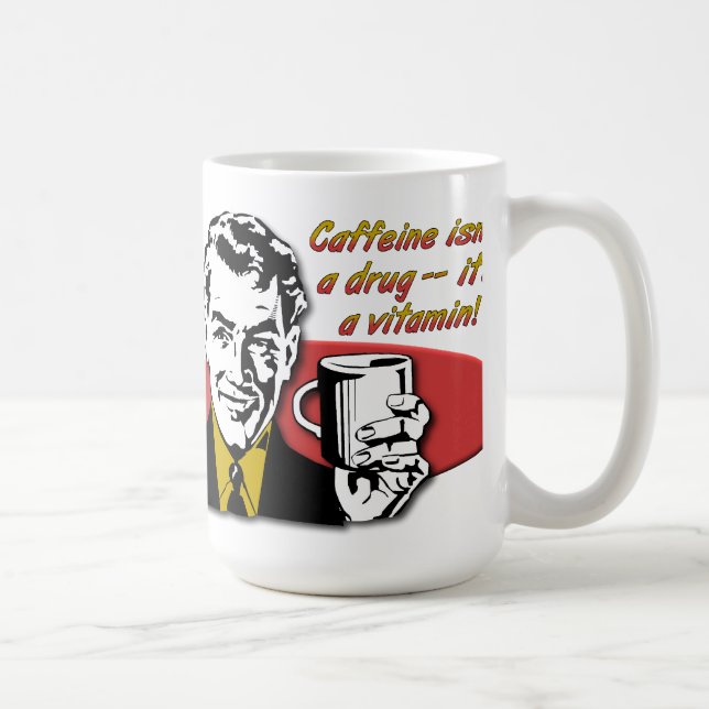 Coffee Caffeine Vitamin Funny Mug (Right)