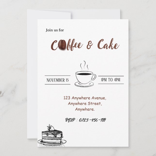 Coffee Cake Coffee Morning Invitation (Front)