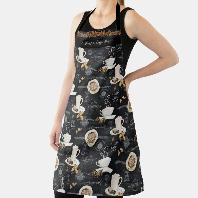 Coffee Cappuccino Mocha Dessert Shop Business Name Apron (Insitu)