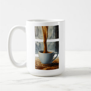 Coffee Cascade Art with Surreal Waterfall Flow Coffee Mug