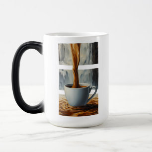 Coffee Cascade Art with Surreal Waterfall Flow Magic Mug