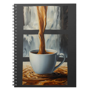 Coffee Cascade Art with Surreal Waterfall Flow Notebook