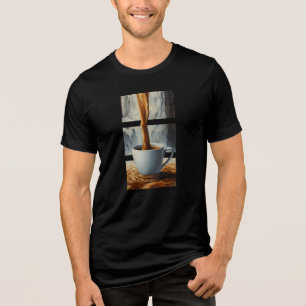 Coffee Cascade Art with Surreal Waterfall Flow Tri-Blend Shirt