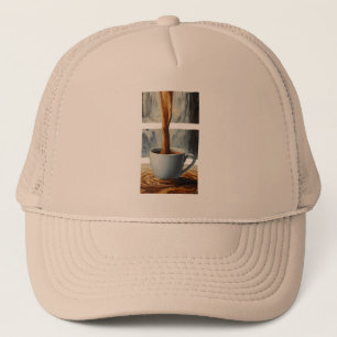Coffee Cascade Art with Surreal Waterfall Flow Trucker Hat