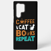 Coffee Cat Books Repeat, reading and coffee lovers