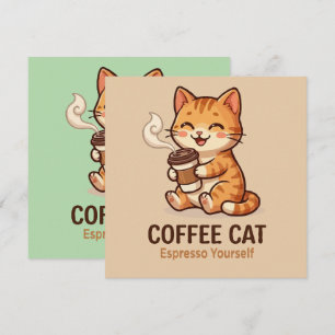 Coffee Cat Espresso Yourself Cute Kitten Holiday Card