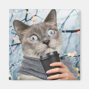 Coffee Cat Magnet