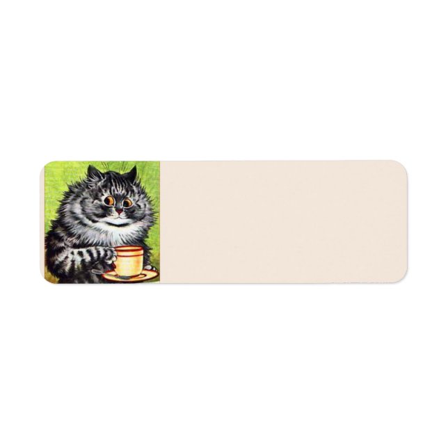 COFFEE CAT PERSONALIZED RETURN ADDRESS LABELS (Front)