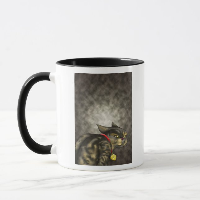 COFFEE CAT-POOP BEHIND THE COUCH by Jeff Willis Mug (Left)
