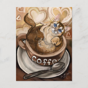 Coffee Cat Postcard
