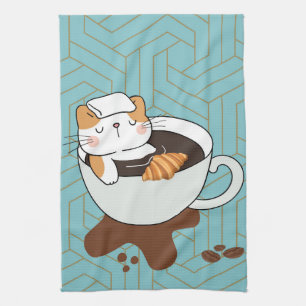 Coffee Cat Spa Kitchen Towel