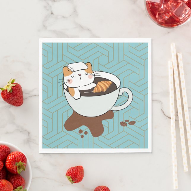 Coffee Cat Spa Napkin (Insitu)