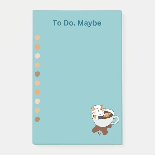 Coffee Cat Spa Post-it Notes (Front)