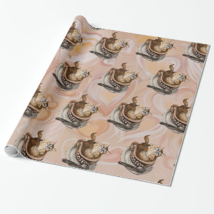 Coffee Cat Wrapping Paper
