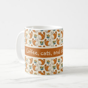 Coffee Cats and Cozy Mornings Naive Art Style Coffee Mug