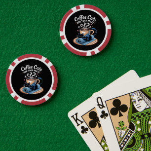 Coffee Cats and Yoga Mats Funny Cat Yoga Poker Chips