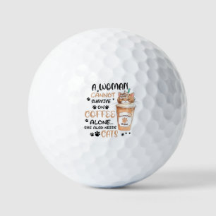 Coffee & Cats – Cute Kawaii Art Golf Balls