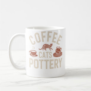Coffee Cats Pottery Mug