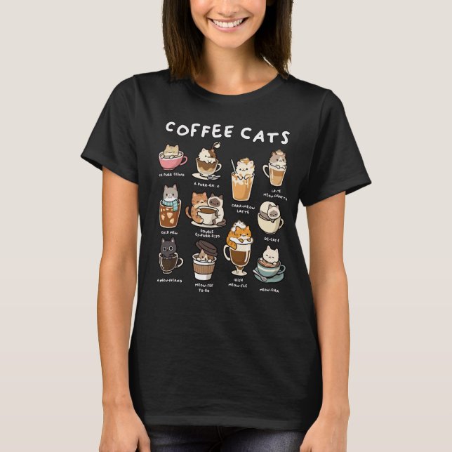 Coffee Cats Shirt Funny (Front)