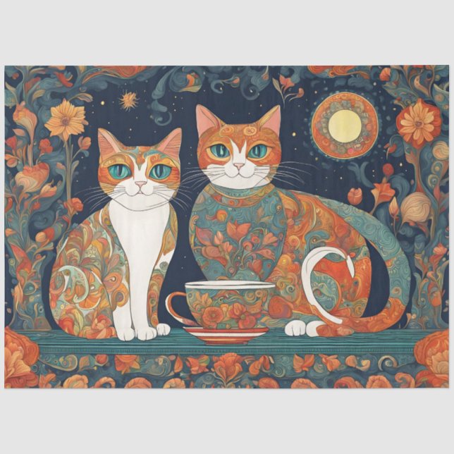 coffee cats tissue paper (Front)