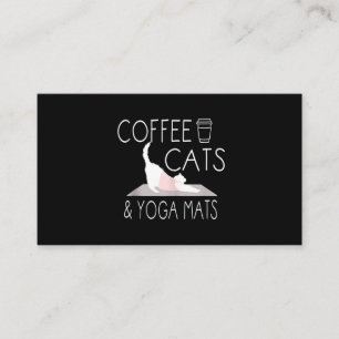 Coffee, Cats & Yoga Mats - Funny Gifts Yoga Cat Business Card