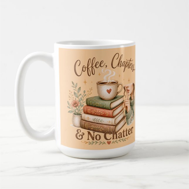Coffee Chapters No Chatter Cozy Book Lover Mug (Left)