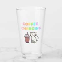 coffee charging adorable cat