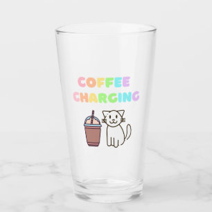 coffee charging adorable cat glass
