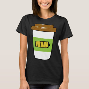 Coffee Charging  Battery Graphic Plus Size T-Shirt
