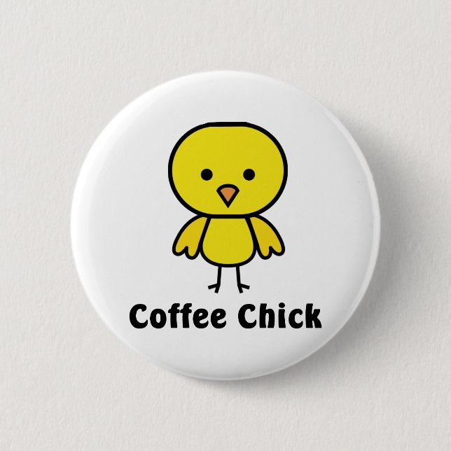 Coffee Chick 2 Inch Round Button (Front)