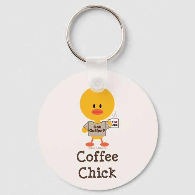Coffee Chick Keychain (Front)