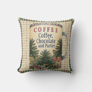 Coffee, Chocolate, And Parties Throw Pillow