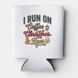 Coffee Christmas Beer Holiday Drinking Design Can Cooler