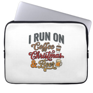 Coffee Christmas Beer Holiday Drinking Design Laptop Sleeve